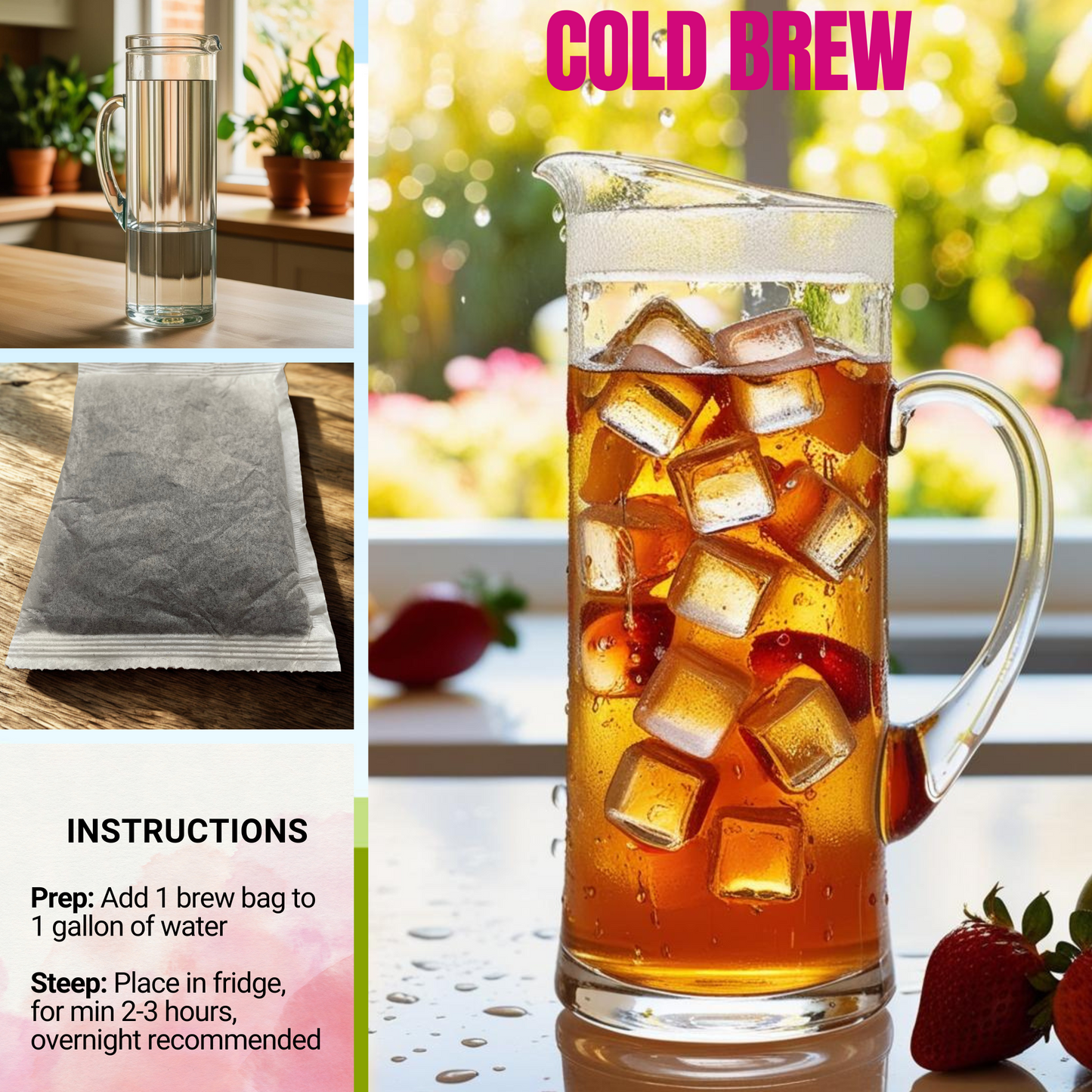 Strawberry Mango Flavored Brew Bags, Nbr 99. 10 Count.