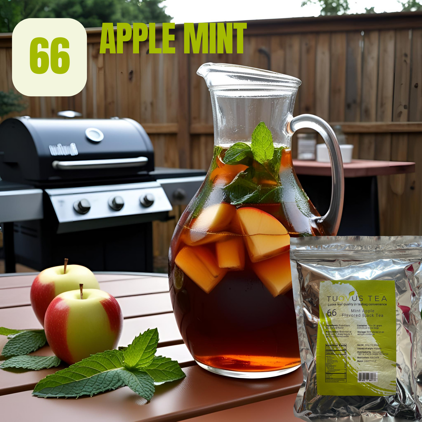Mint Apple Flavored Brew Bags, Nbr 66. 10 Count.